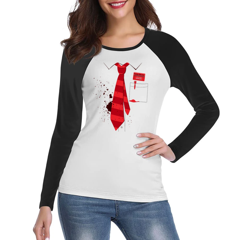 Red Ink stain on your shirt with red tie pen Women Ladies Long Sleeve T-Shirt