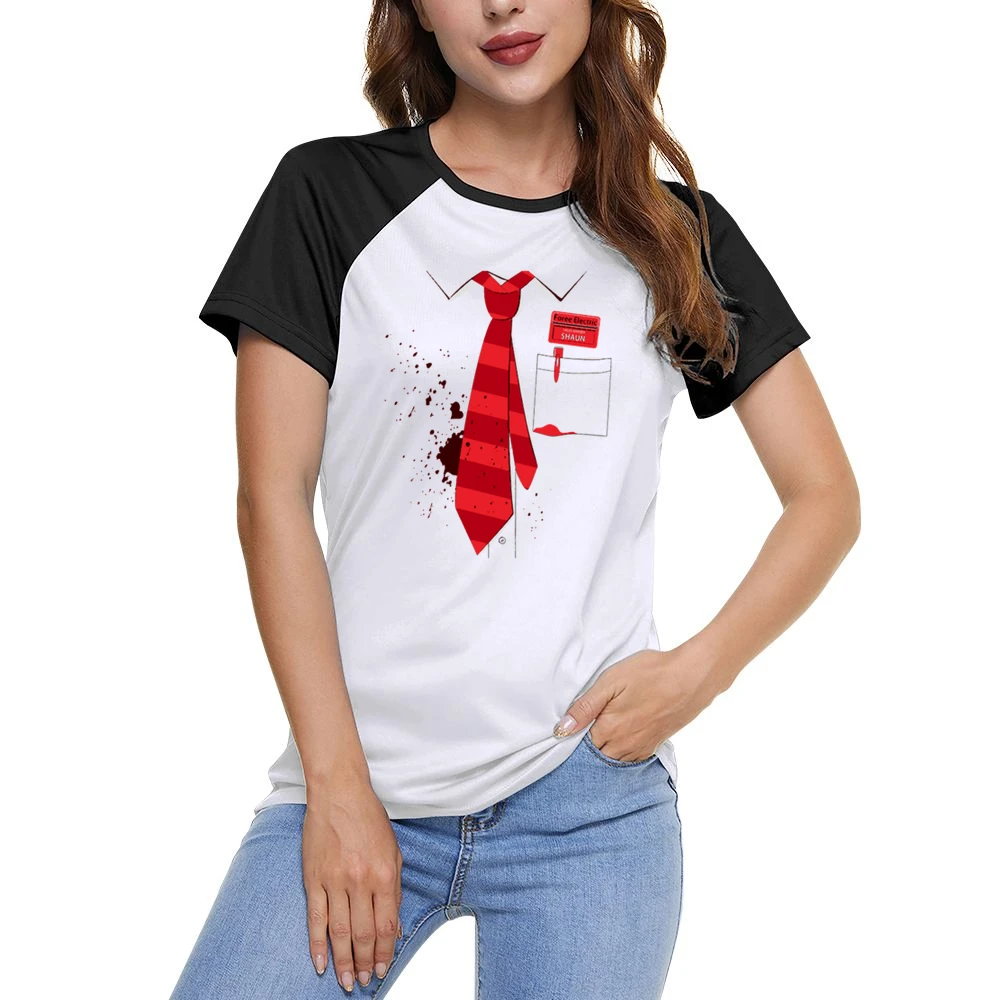Red Ink stain on your shirt with red tie pen Women Ladies Short Sleeve T-Shirt