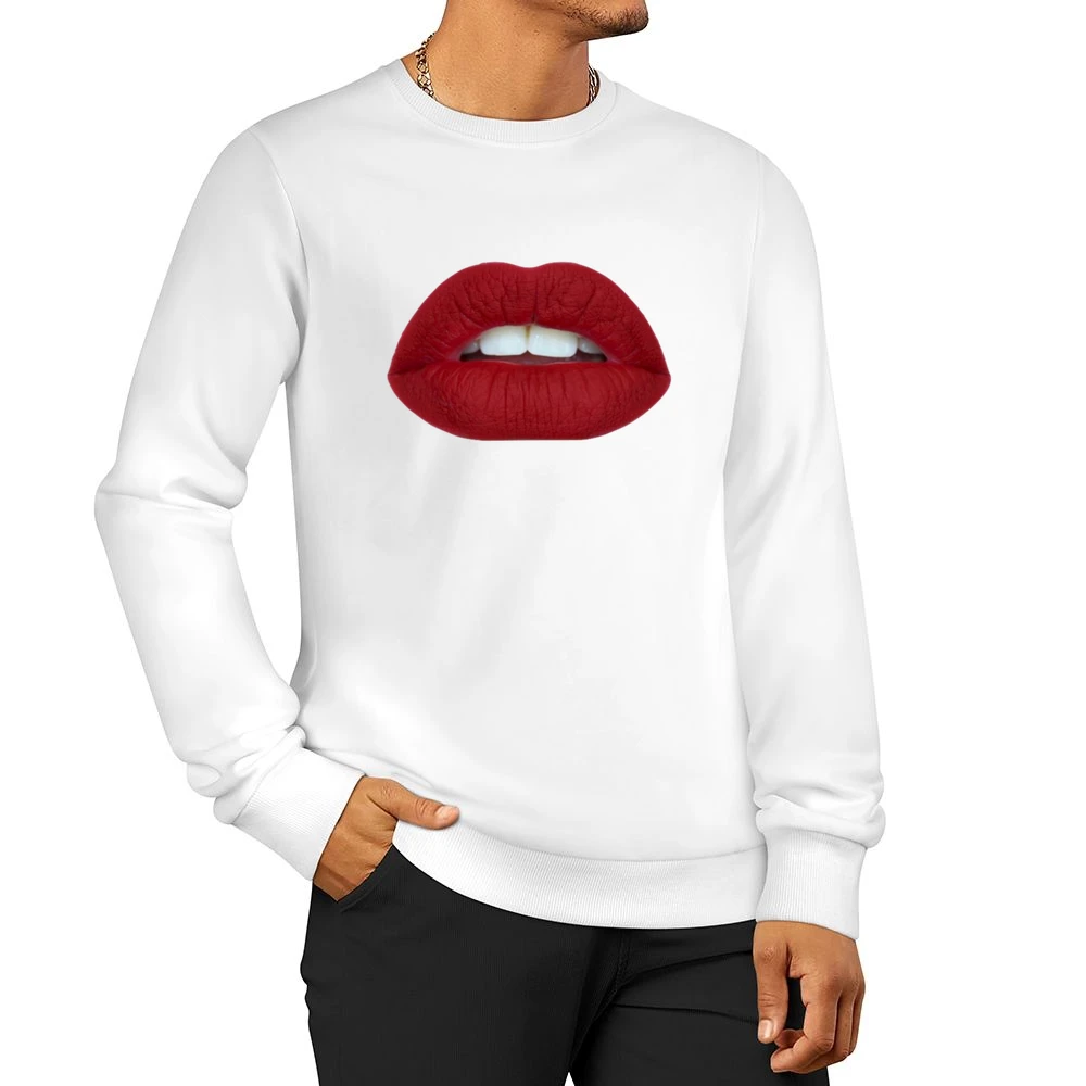 Red Lips Women's Big Kiss Graphic Tee Shirt Men Pullover Sweatshirt
