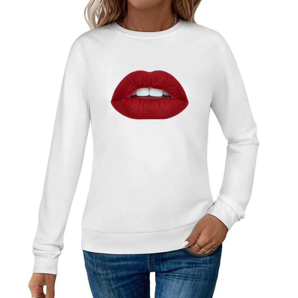 Red Lips Women's Big Kiss Graphic Tee Shirt Women Pullover Sweatshirt