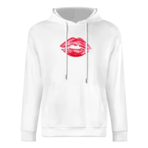 Red Lipstick Kiss Lips Popular Graphic Makeup Tee Shirt European Size Men Hoodie