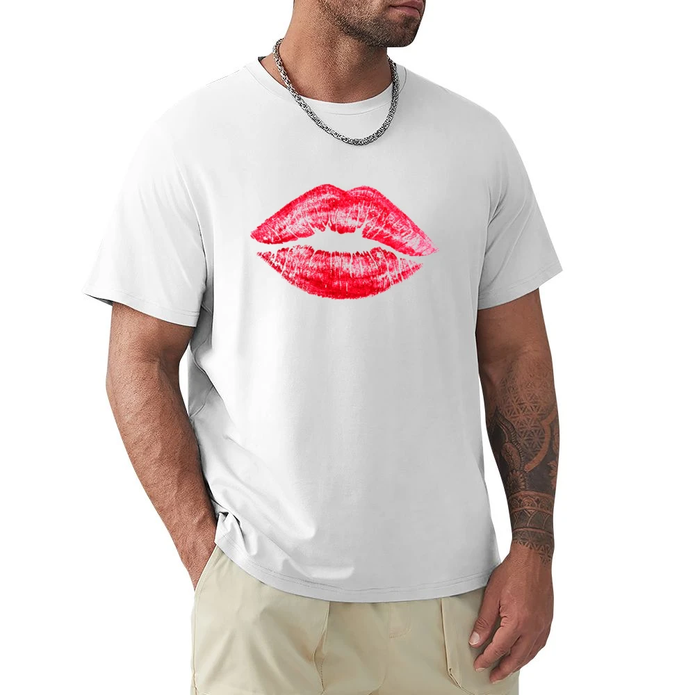 Red Lipstick Kiss Lips Popular Graphic Makeup Tee Shirt Premium Men T-shirt