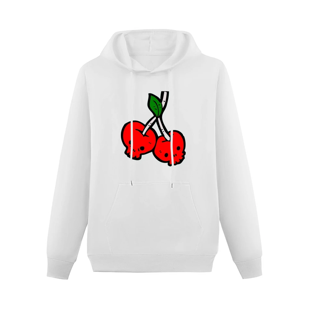 Red Skull Cherries fruit funny Men Hoodie With Pocket