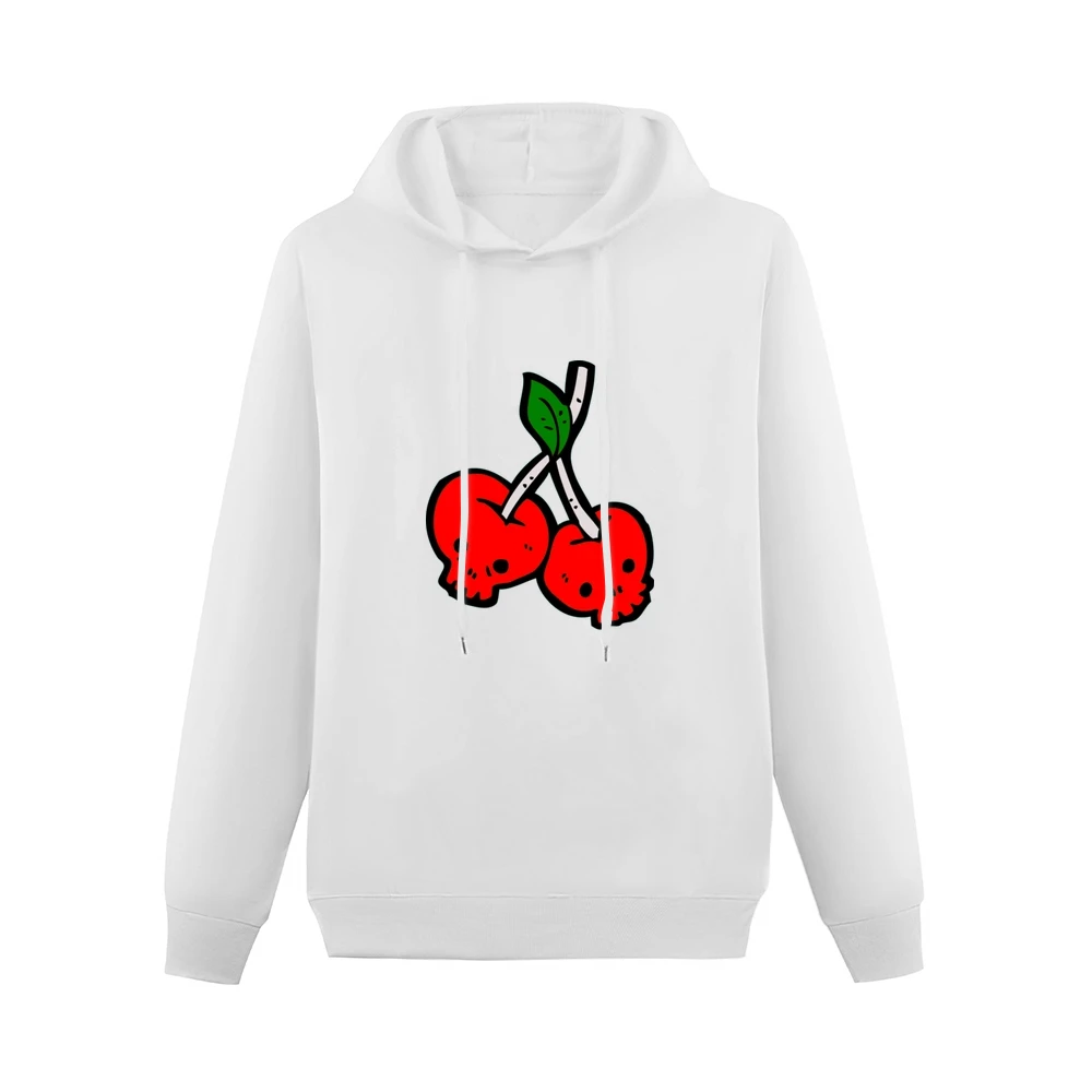 Red Skull Cherries fruit funny Men Hoodie Without Pocket