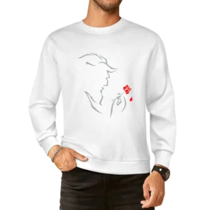 Red rose Beauty and the Beast European Size Pullover Sweater