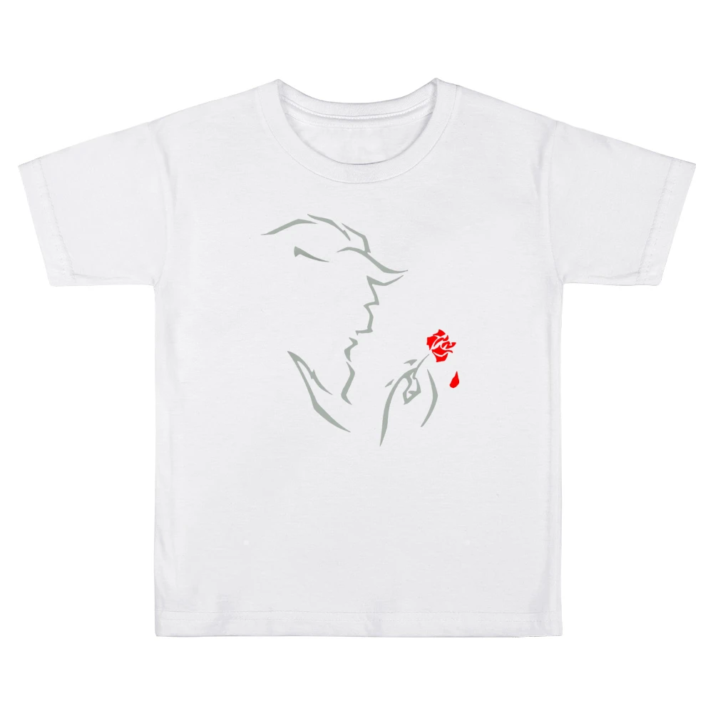 Red rose Beauty and the Beast Kids Boys Girls T-Shirt
