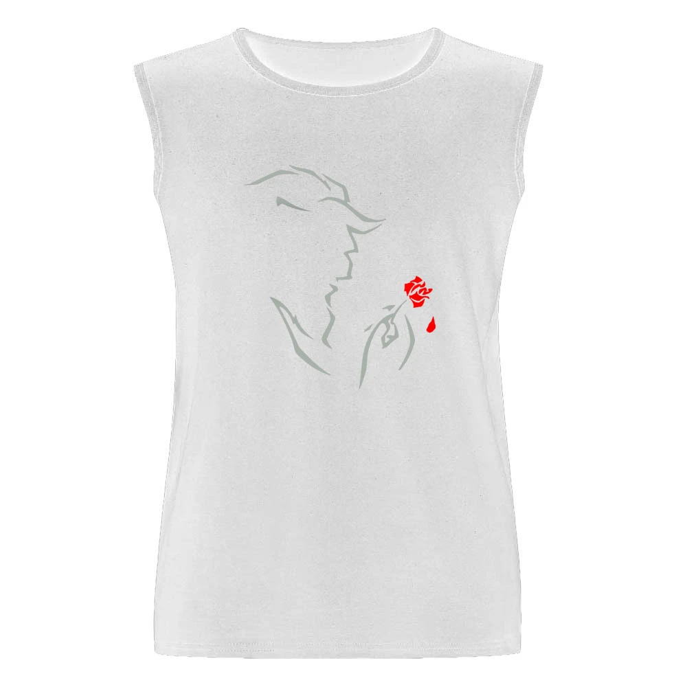 Red rose Beauty and the Beast Men Sleeveless T-Shirt