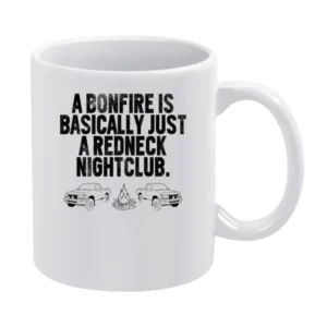 Redneck Bonfire Country Nightclub Fun Tee Shirt White Mug