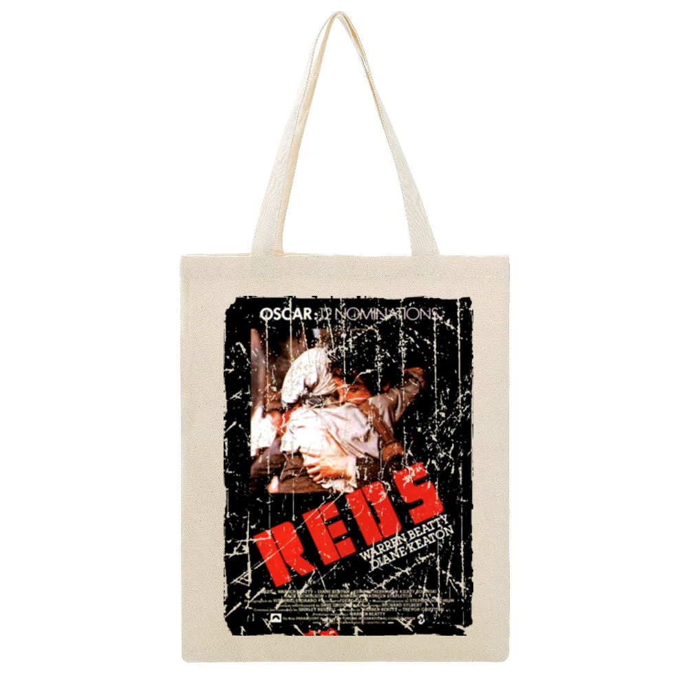 Reds Movie Poster Retro Aged Look Beige Canvas Tote Shopping Bag