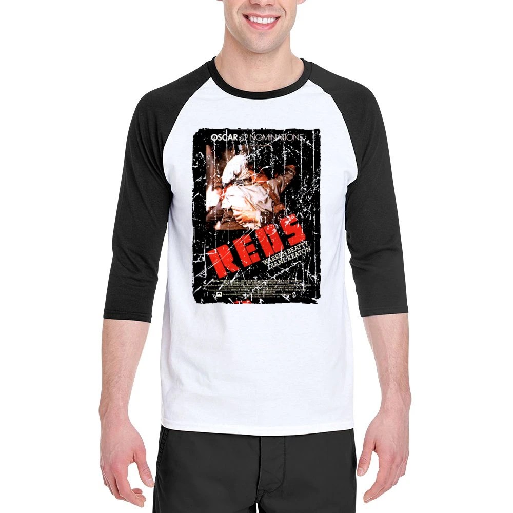 Reds Movie Poster Retro Aged Look Men 3/4 Sleeve T-Shirt