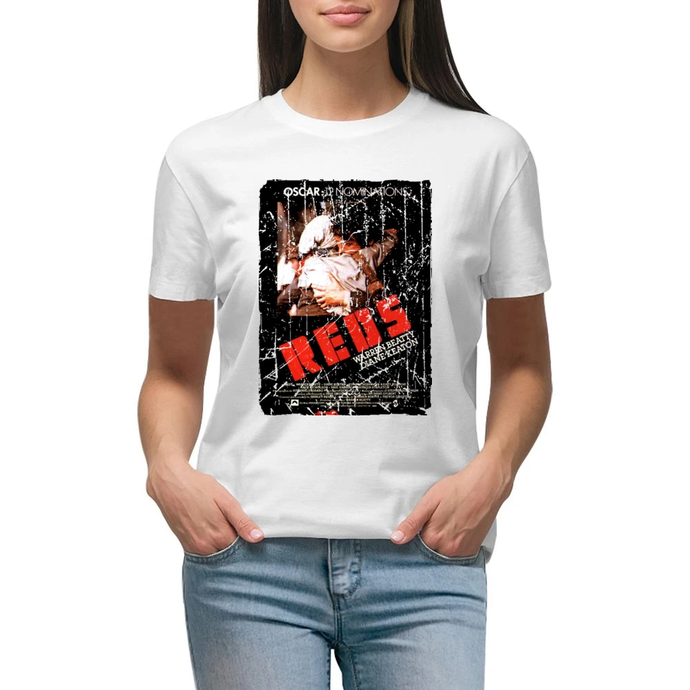 Reds Movie Poster Retro Aged Look Premium Women Ladies T-shirt