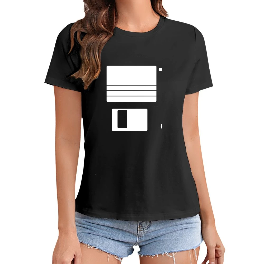 Remember this ? old data computer disket floppy Asian Size Women Ladies T-shirt