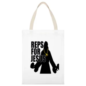 Reps For Jesus Tshirt White Canvas Tote Shopping Bag