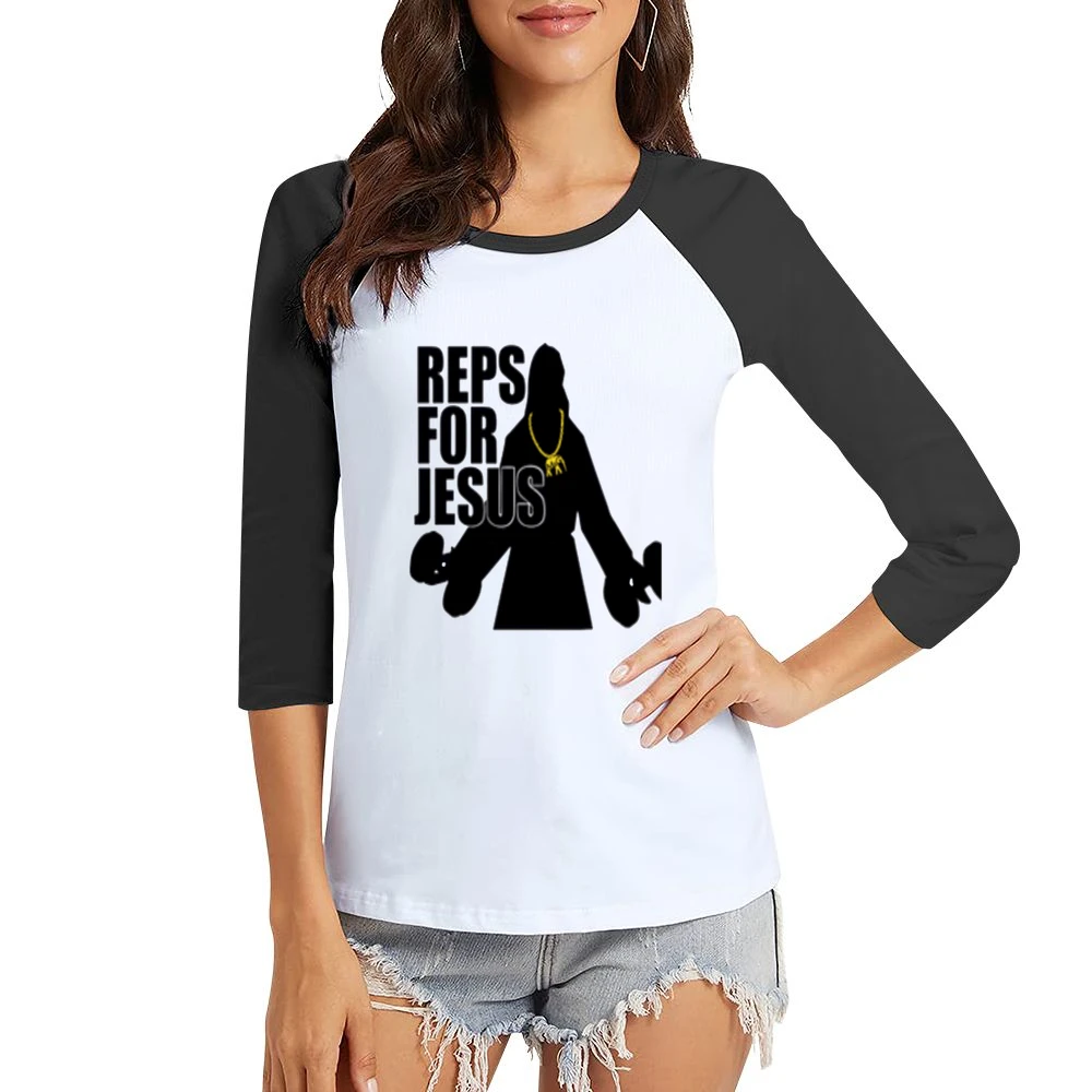Reps For Jesus Tshirt Women Ladies 3-4 Sleeve T-Shirt