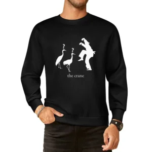 Retro 80s Martial Arts Funny Crane European Size Pullover Sweater