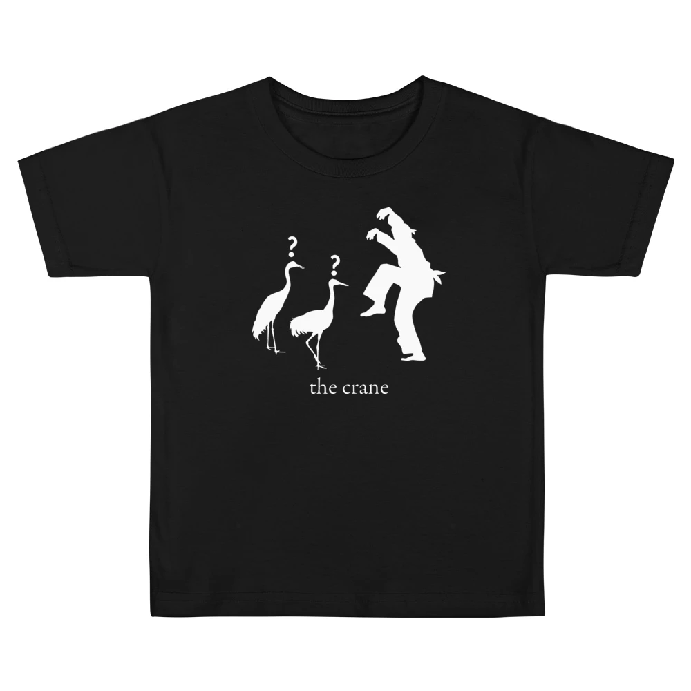 Retro 80s Martial Arts Funny Crane Kids Boys Girls T-Shirt