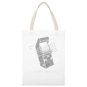 Retro Gamer Video Game 80s White Canvas Tote Shopping Bag