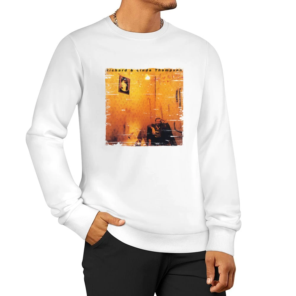 Richard and Linda Thompson Shoot Out The Lights Album Cover Distressed Men Pullover Sweatshirt