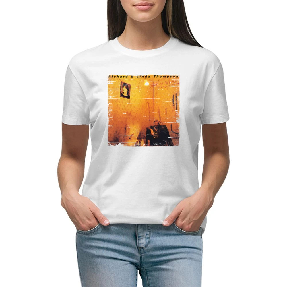 Richard and Linda Thompson Shoot Out The Lights Album Cover Distressed Premium Women Ladies T-shirt