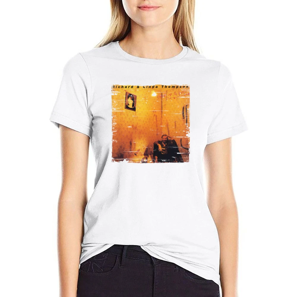Richard and Linda Thompson Shoot Out The Lights Album Cover Distressed US Size Women Ladies T-shirt