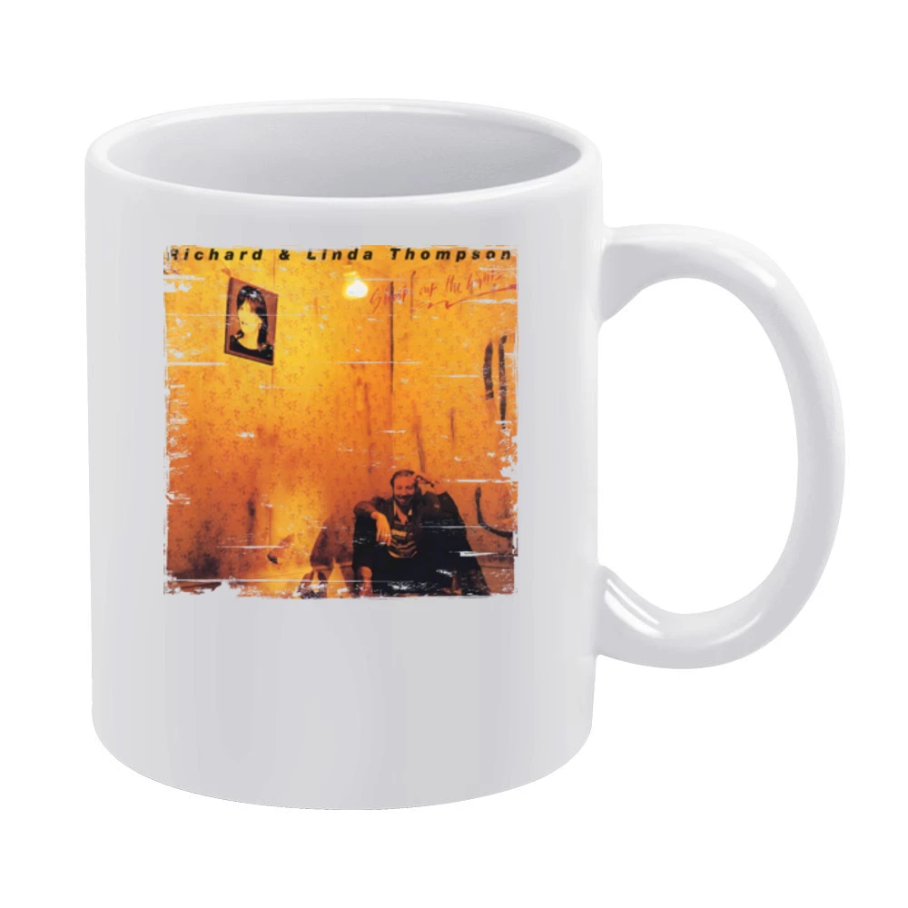 Richard and Linda Thompson Shoot Out The Lights Album Cover Distressed White Mug