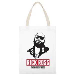 Rick Ross Boss Tshirt White Canvas Tote Shopping Bag