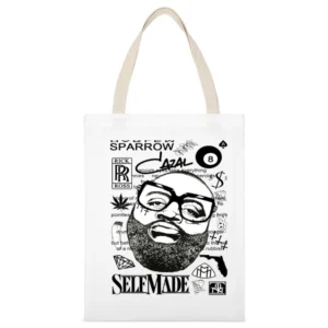 Rick Ross Self Made White Canvas Tote Shopping Bag
