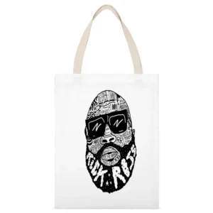 Rick Ross Tee White Canvas Tote Shopping Bag