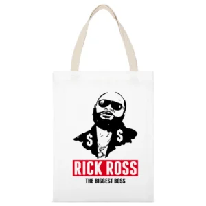 Rick Ross The Biggest Boss White Canvas Tote Shopping Bag