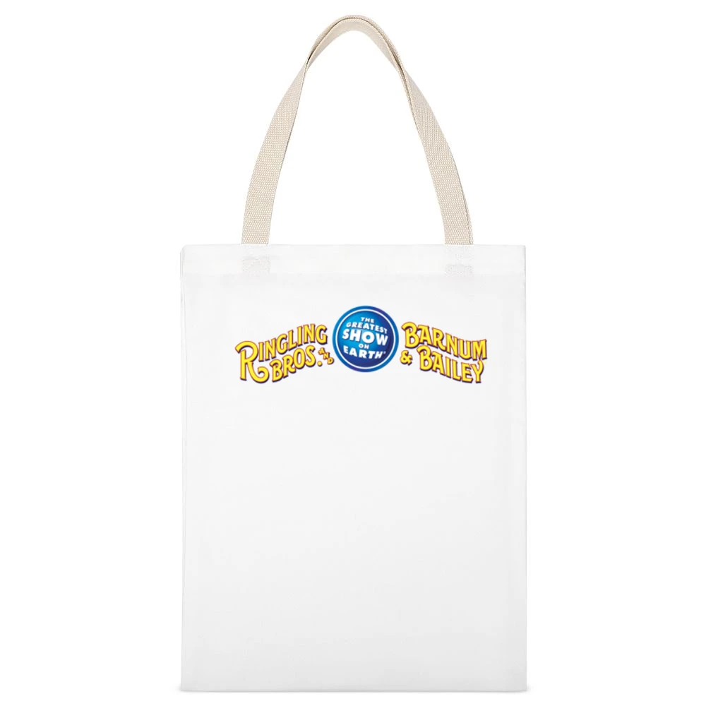 Ringling Bros And Barnum And Bailey Greatest Show Vintage Circus Graph White Canvas Tote Shopping Bag