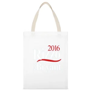 Rizzo Bryant Cubs Tshirt White Canvas Tote Shopping Bag