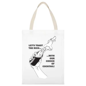 Roast The Rich White Canvas Tote Shopping Bag