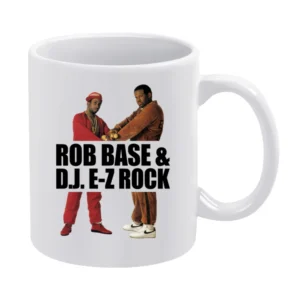 Rob Rase And DJ Ez Rock Fun Popular Vintage 80s Hop Hop Music Graphic White Mug