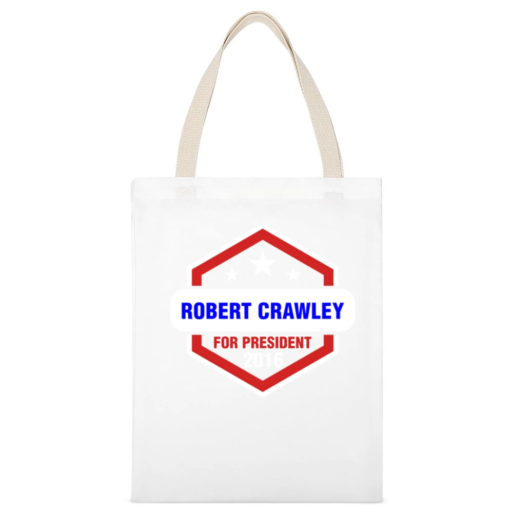 Robert Crawley For President 2016 Downton Abbey TV Show White Canvas Tote Shopping Bag