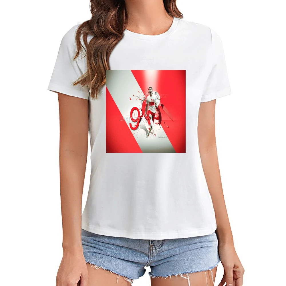Robert Lewandowski Polish Soccer Tshirt (all styles and available) Asian Size Women Ladies T-shirt
