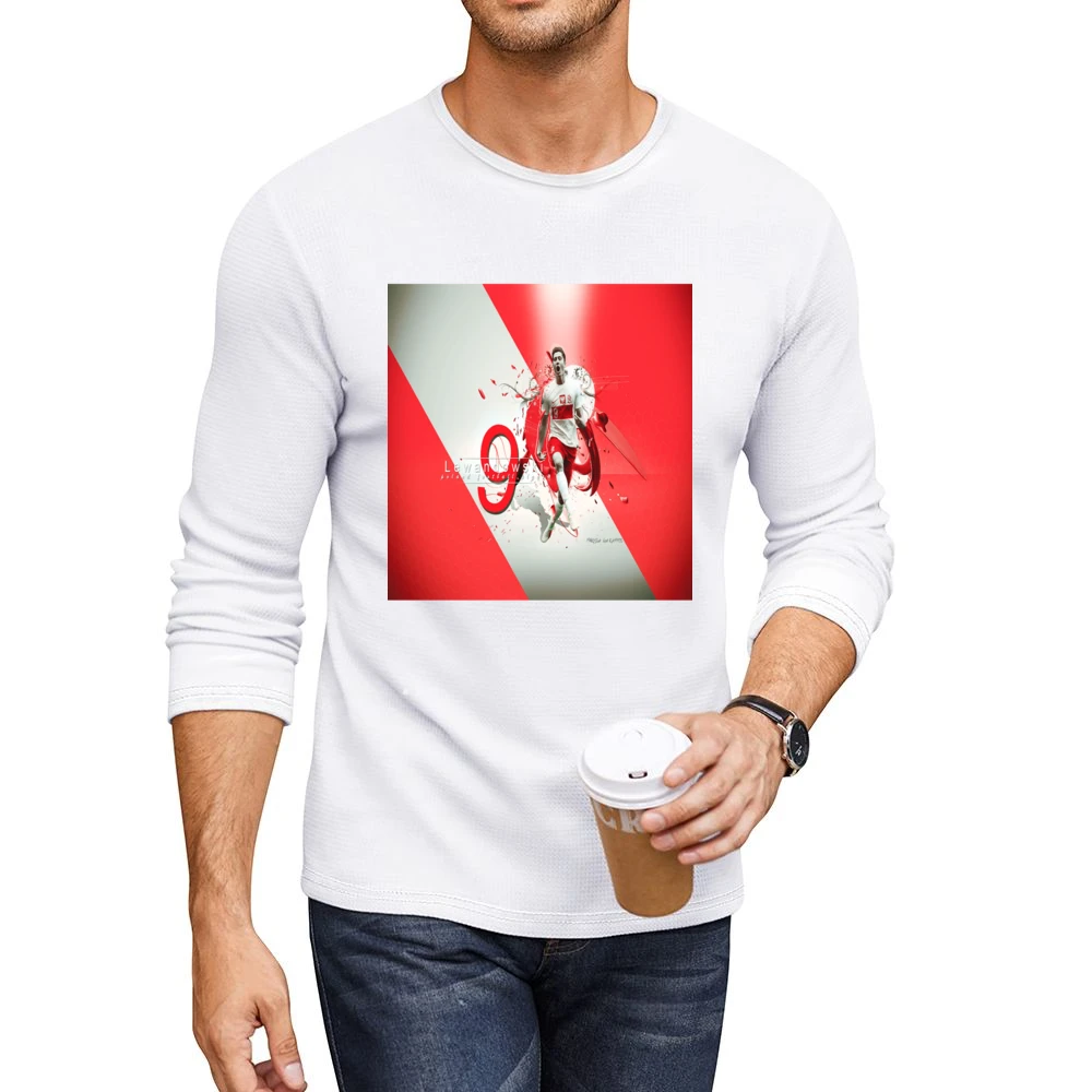 Robert Lewandowski Polish Soccer Tshirt (all styles and available) Men CrewNeck Long Sleeve T-Shirt