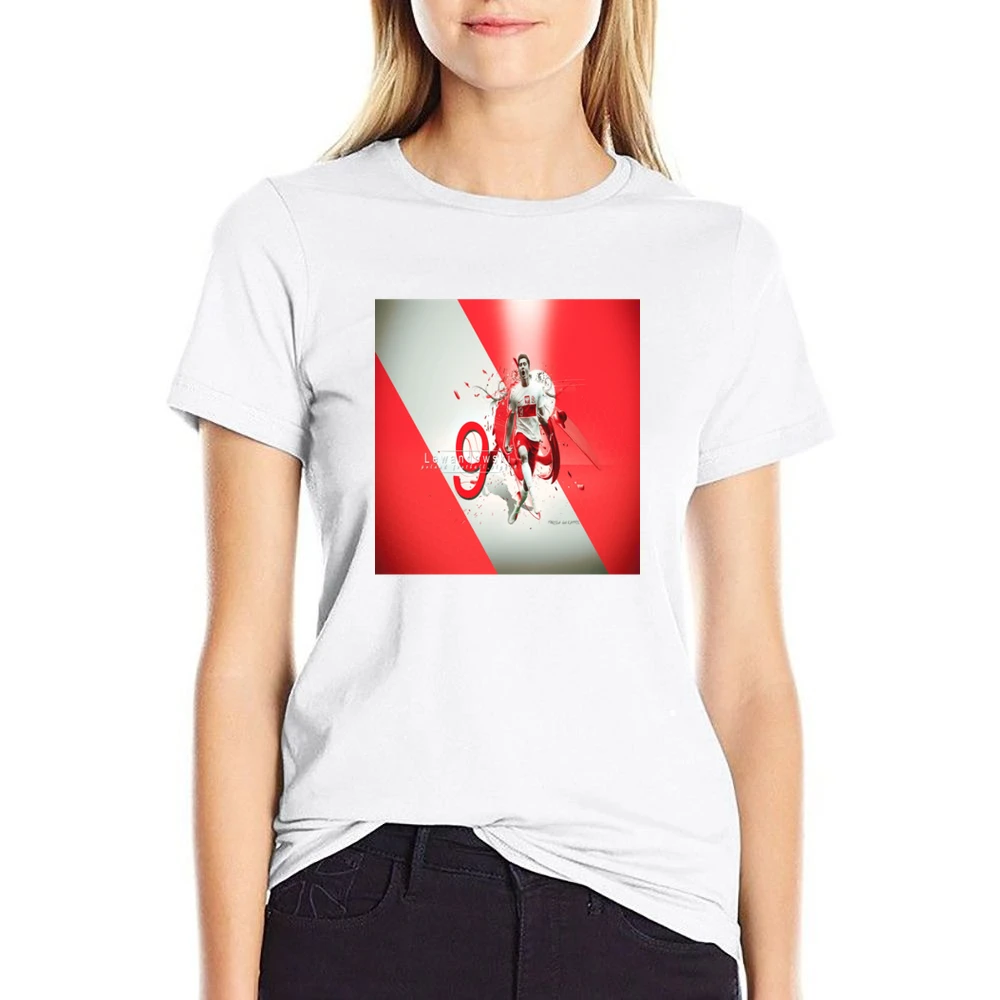 Robert Lewandowski Polish Soccer Tshirt (all styles and available) US Size Women Ladies T-shirt
