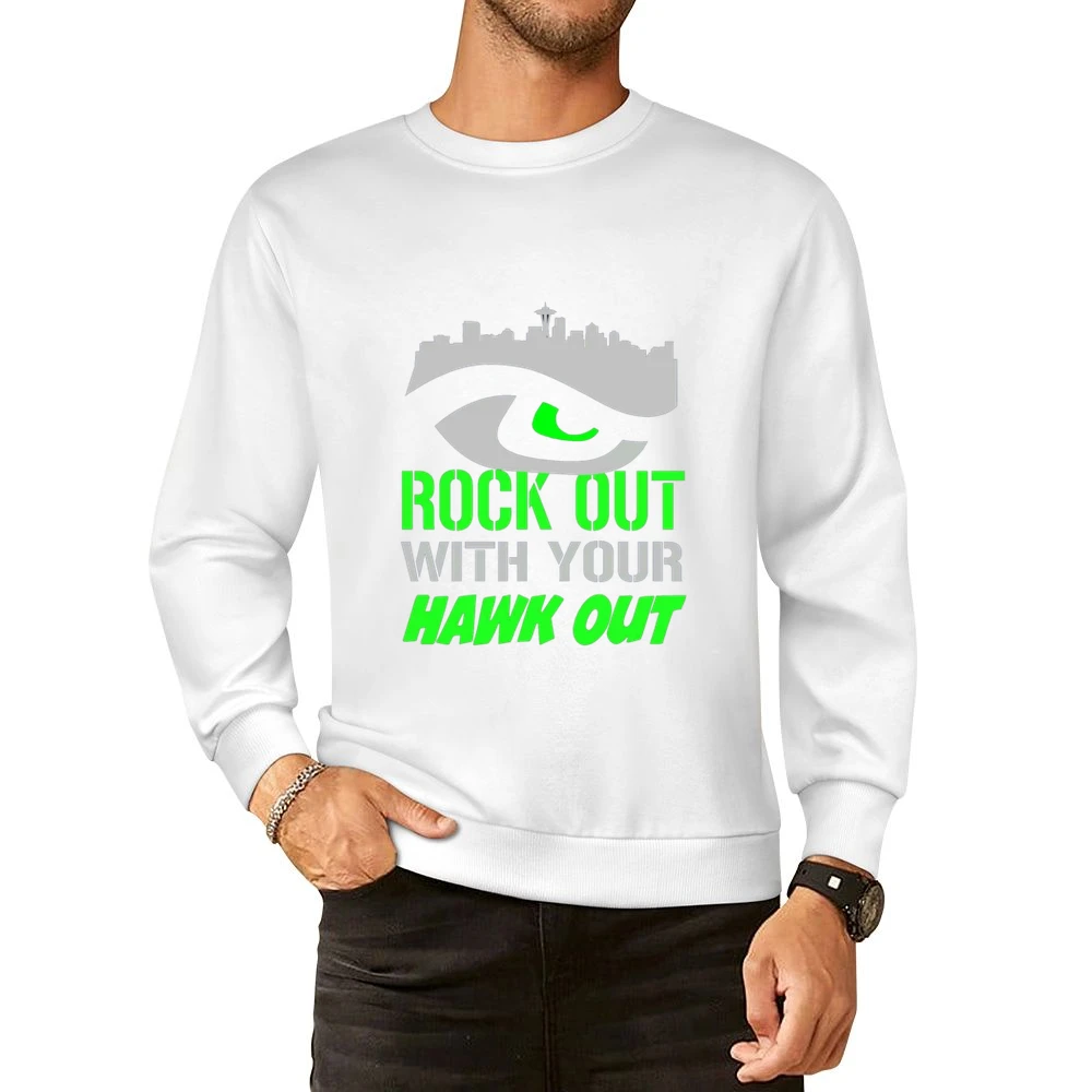 Rock Out With Your Hawk Out Seattle Football Team European Size Pullover Sweater