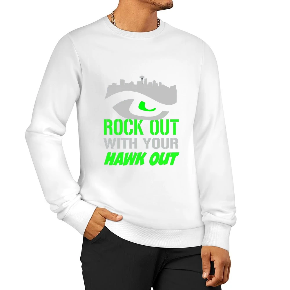 Rock Out With Your Hawk Out Seattle Football Team Men Pullover Sweatshirt