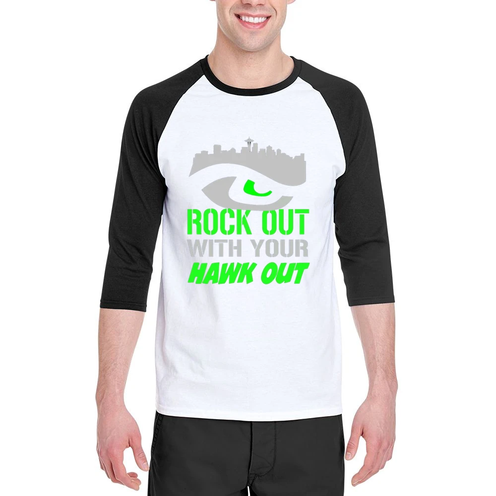 Rock Out with you HAWK out Tshirt Men 3/4 Sleeve T-Shirt