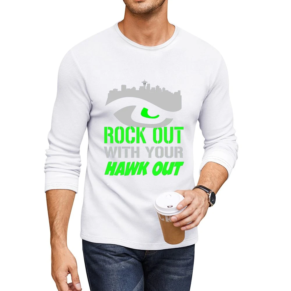 Rock Out with you HAWK out Tshirt Men CrewNeck Long Sleeve T-Shirt