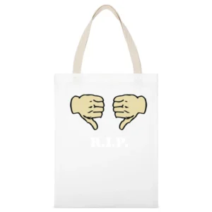 Roger Ebert Two Thumbs Down Movie White Canvas Tote Shopping Bag