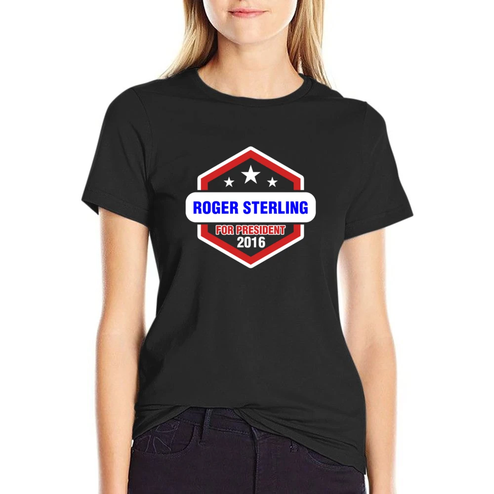 Roger Sterling For President 2016 Mad Men TV Show US Size Women Ladies T-shirt