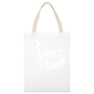 Roger That Fun Roger Federer Professional Tennis Champion Wimbledon US White Canvas Tote Shopping Bag