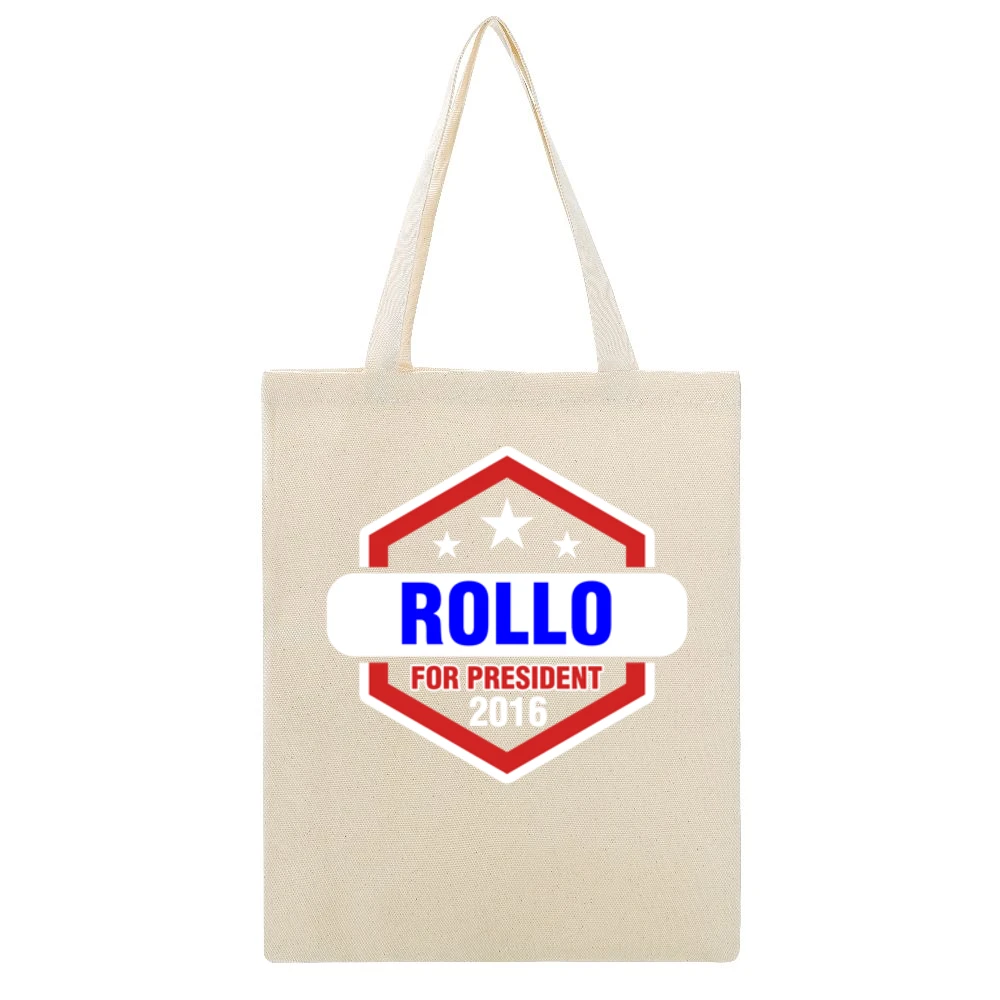 Rollo For President 2016 Vikings TV Show Beige Canvas Tote Shopping Bag