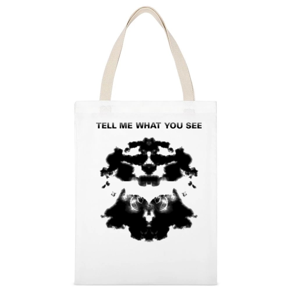 Rorschach tell me what you see White Canvas Tote Shopping Bag