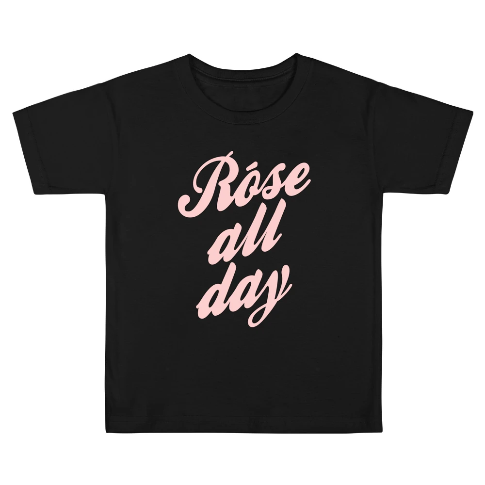Rose All Day Fun Wine Lover Graphic Tee Shirt Kids Boys Girls T-Shirt