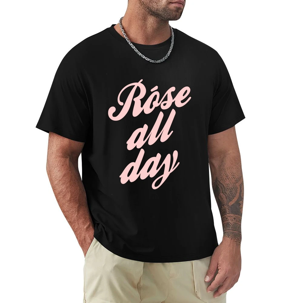 Rose All Day Fun Wine Lover Graphic Tee Shirt Premium Men T-shirt
