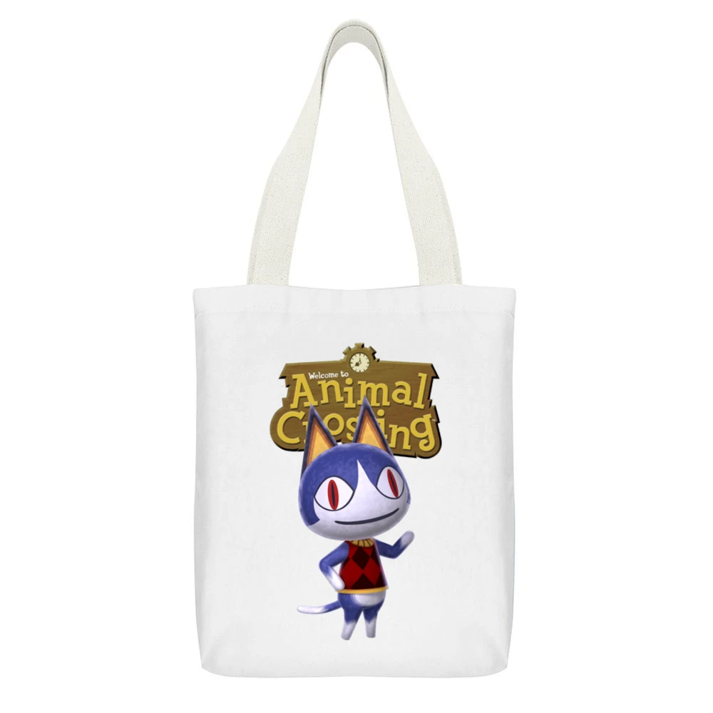 Rover From Animal Crossing Nintendo Video Game Fan White Canvas Tote Shopping Bag With Interior Pocket