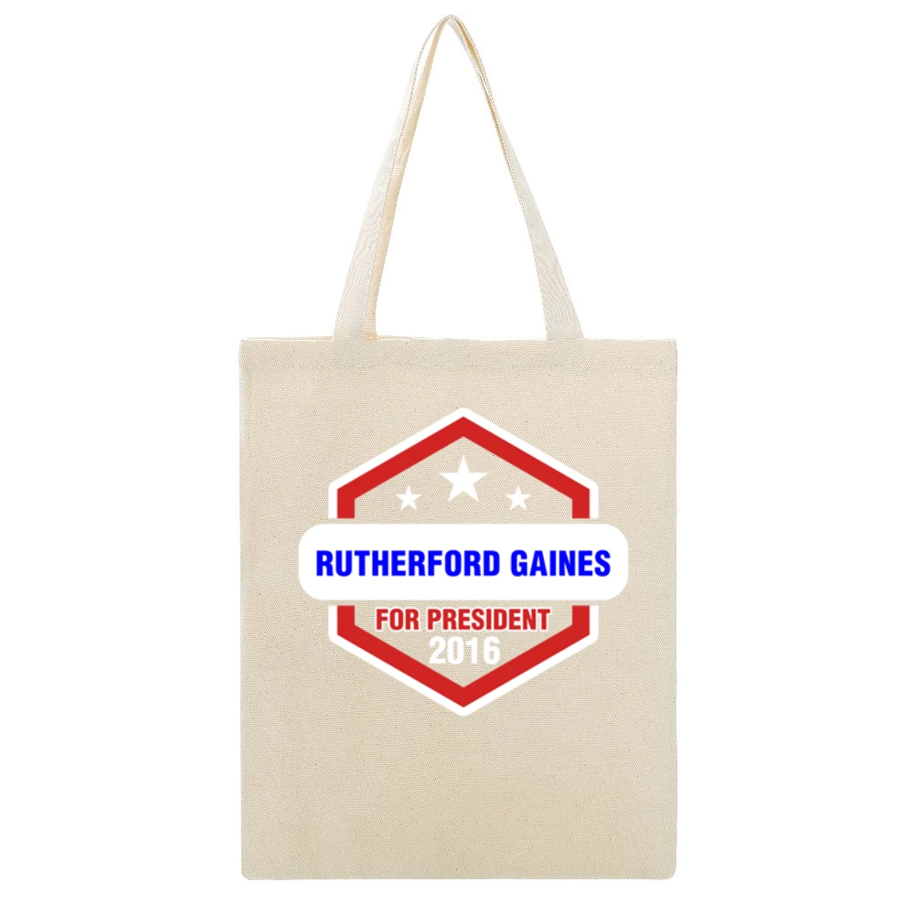 Rutherford Gaines For President 2016 Rectify TV Show Beige Canvas Tote Shopping Bag